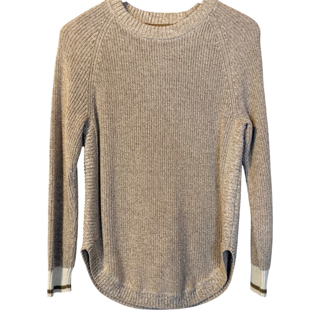 Roots‎ Cabin Women's Tan Beige Knit Crew Neck Sweater S Grandpacore Classic
